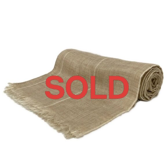 HERMES - Beige Cream Cashmere Silk Hemp Scarf 341-071325 - Picture 1 of 3